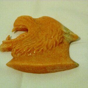 Genuine Peach Marble Paperweight / Figurine of a Panther's Head Made in Vietnam